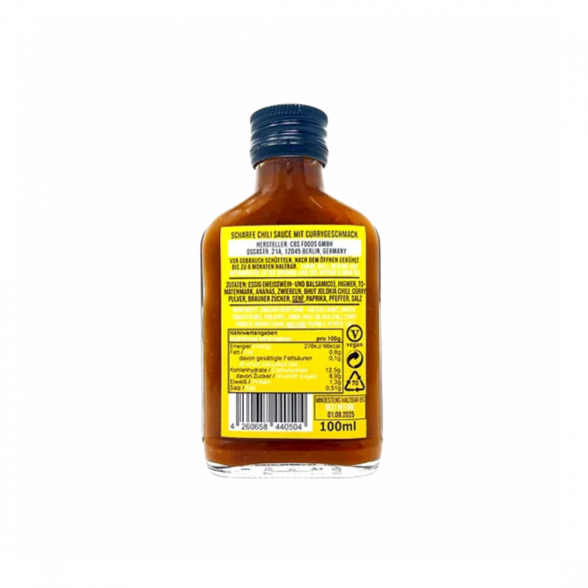Crazy Bastard Berlin Brennt Hot Curry chilli omáčka 100ml