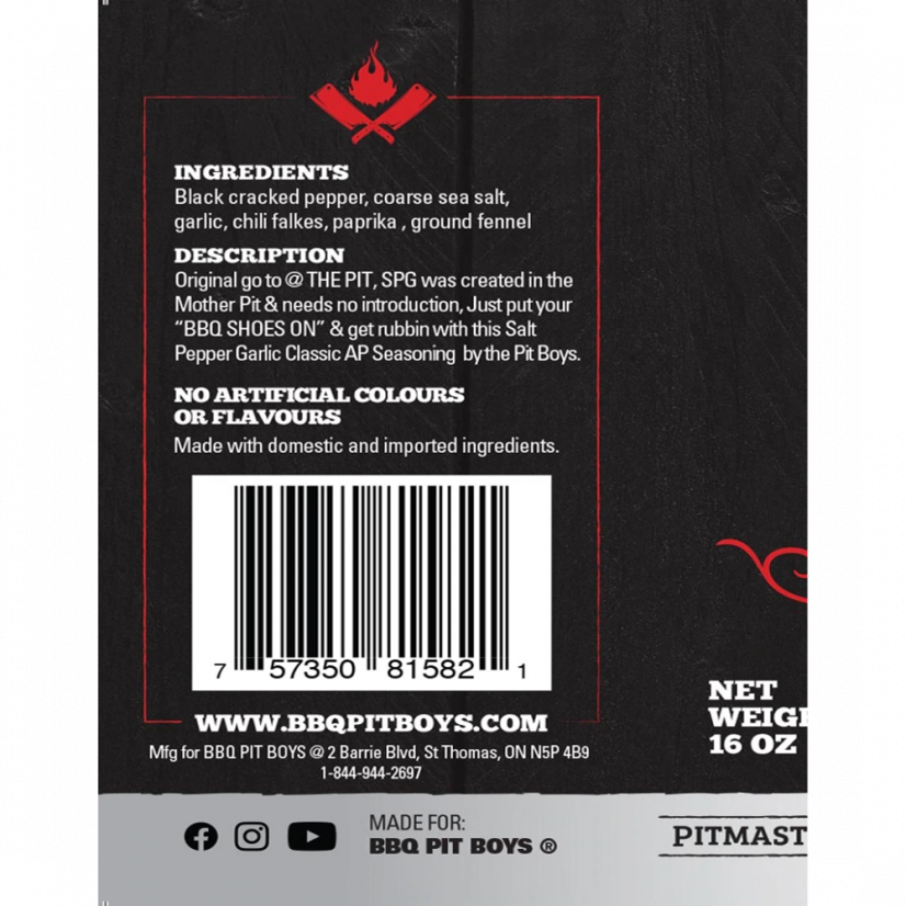 BBQ PIT BOYS SPG grilovací koření 230g