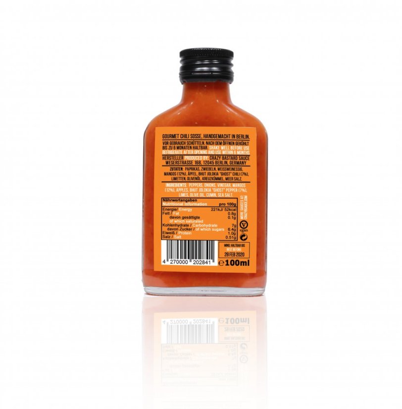 Crazy Bastard Ghost Pepper & Mango chilli omáčka 100ml