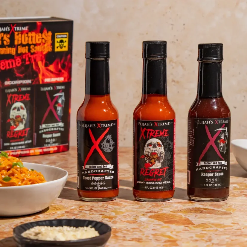 Elijah´s Xtreme Nejpálivější sada chilli omáček