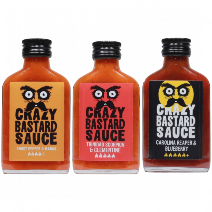 Sada Nejpálivějších Chilli Omáček Crazy Bastard