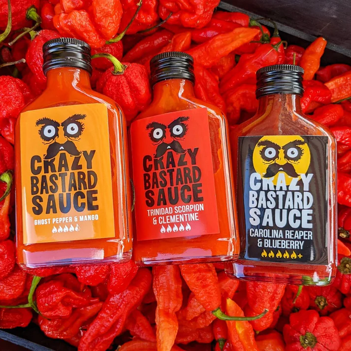 Sada Nejpálivějších Chilli Omáček Crazy Bastard